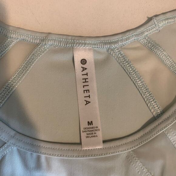 Athleta T Shirt Womens M Medium Sky Ultimate Hybrid Short Sleeve Mesh Panels - Picture 8 of 12